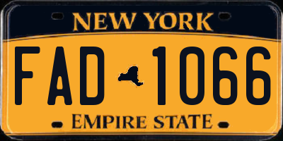 NY license plate FAD1066