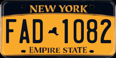 NY license plate FAD1082