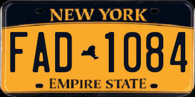 NY license plate FAD1084