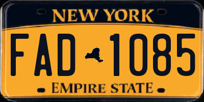 NY license plate FAD1085