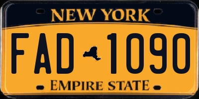 NY license plate FAD1090