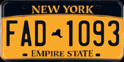 NY license plate FAD1093