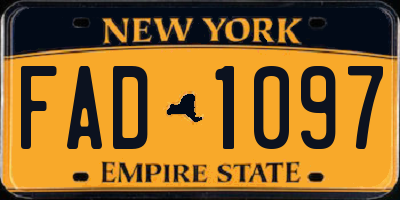 NY license plate FAD1097