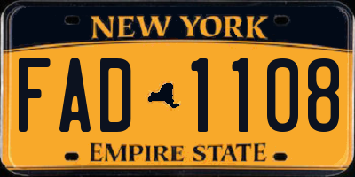 NY license plate FAD1108