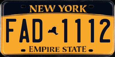 NY license plate FAD1112