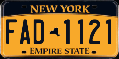 NY license plate FAD1121