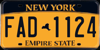 NY license plate FAD1124