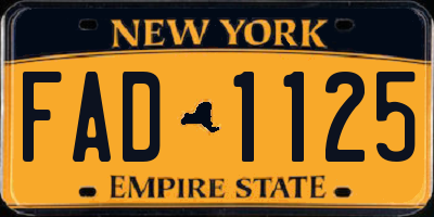 NY license plate FAD1125