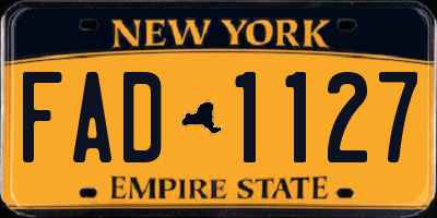 NY license plate FAD1127