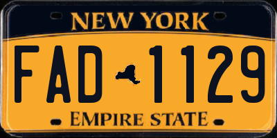 NY license plate FAD1129