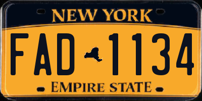 NY license plate FAD1134