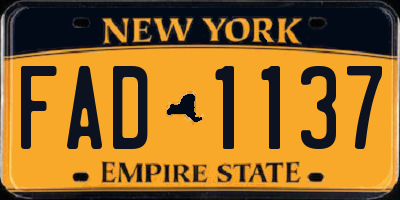 NY license plate FAD1137