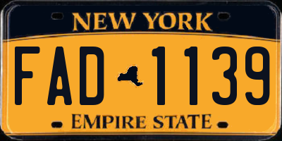 NY license plate FAD1139