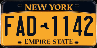 NY license plate FAD1142