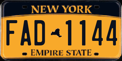 NY license plate FAD1144