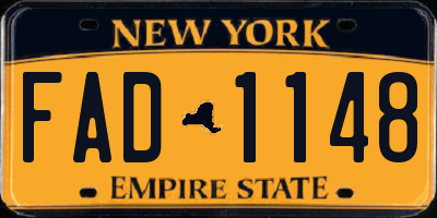 NY license plate FAD1148