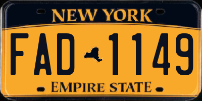 NY license plate FAD1149