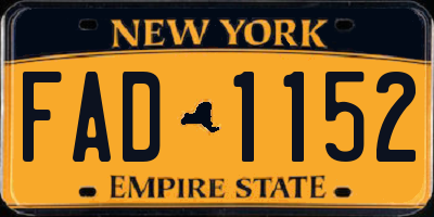 NY license plate FAD1152