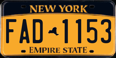 NY license plate FAD1153