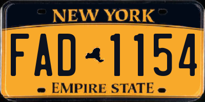 NY license plate FAD1154