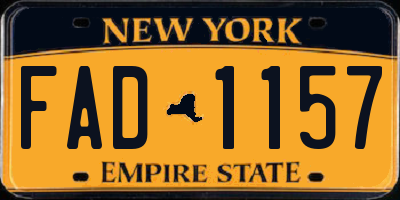 NY license plate FAD1157