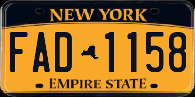 NY license plate FAD1158