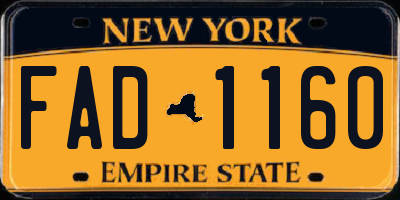 NY license plate FAD1160