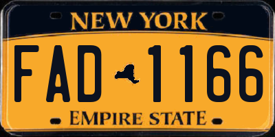 NY license plate FAD1166