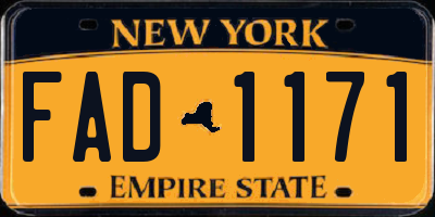 NY license plate FAD1171