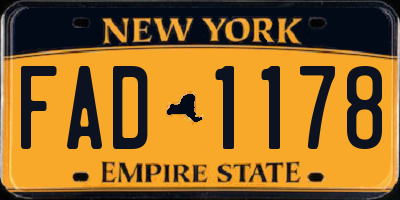 NY license plate FAD1178