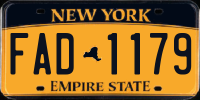 NY license plate FAD1179