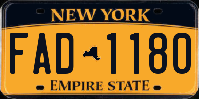 NY license plate FAD1180