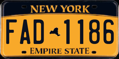 NY license plate FAD1186