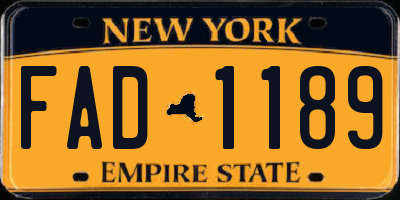 NY license plate FAD1189