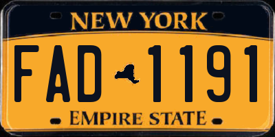 NY license plate FAD1191