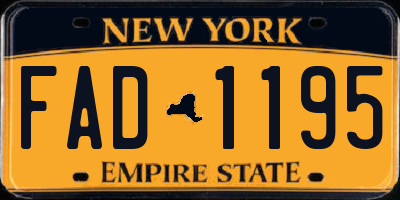 NY license plate FAD1195