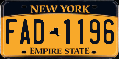 NY license plate FAD1196