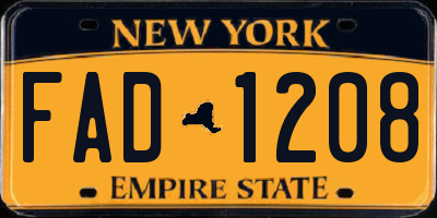 NY license plate FAD1208