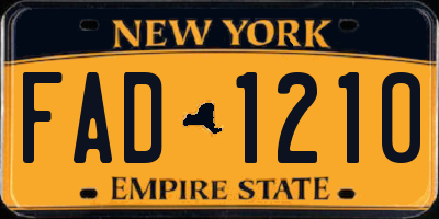 NY license plate FAD1210