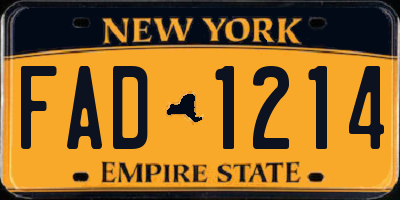 NY license plate FAD1214