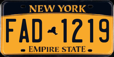 NY license plate FAD1219