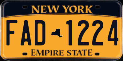 NY license plate FAD1224