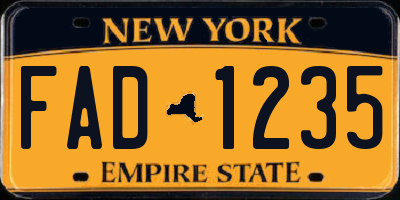 NY license plate FAD1235