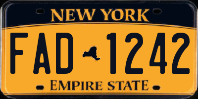 NY license plate FAD1242