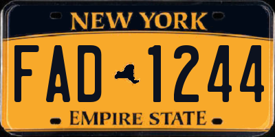 NY license plate FAD1244