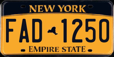 NY license plate FAD1250