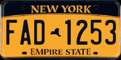 NY license plate FAD1253