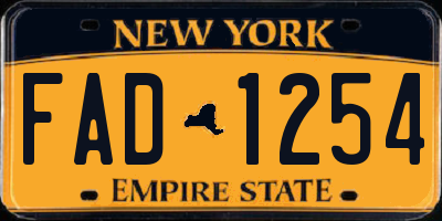 NY license plate FAD1254