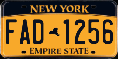 NY license plate FAD1256