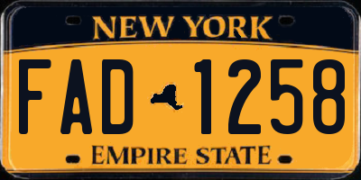 NY license plate FAD1258